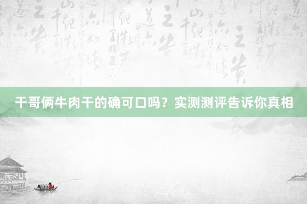 干哥俩牛肉干的确可口吗？实测测评告诉你真相